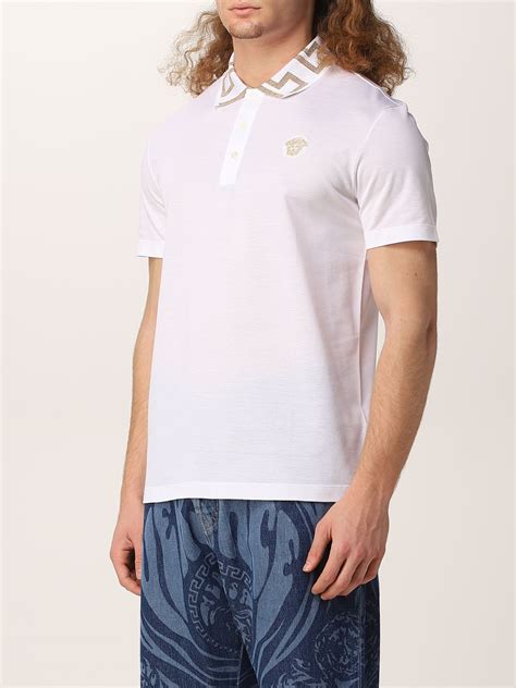 versace collection polo size|white Versace polo shirt.